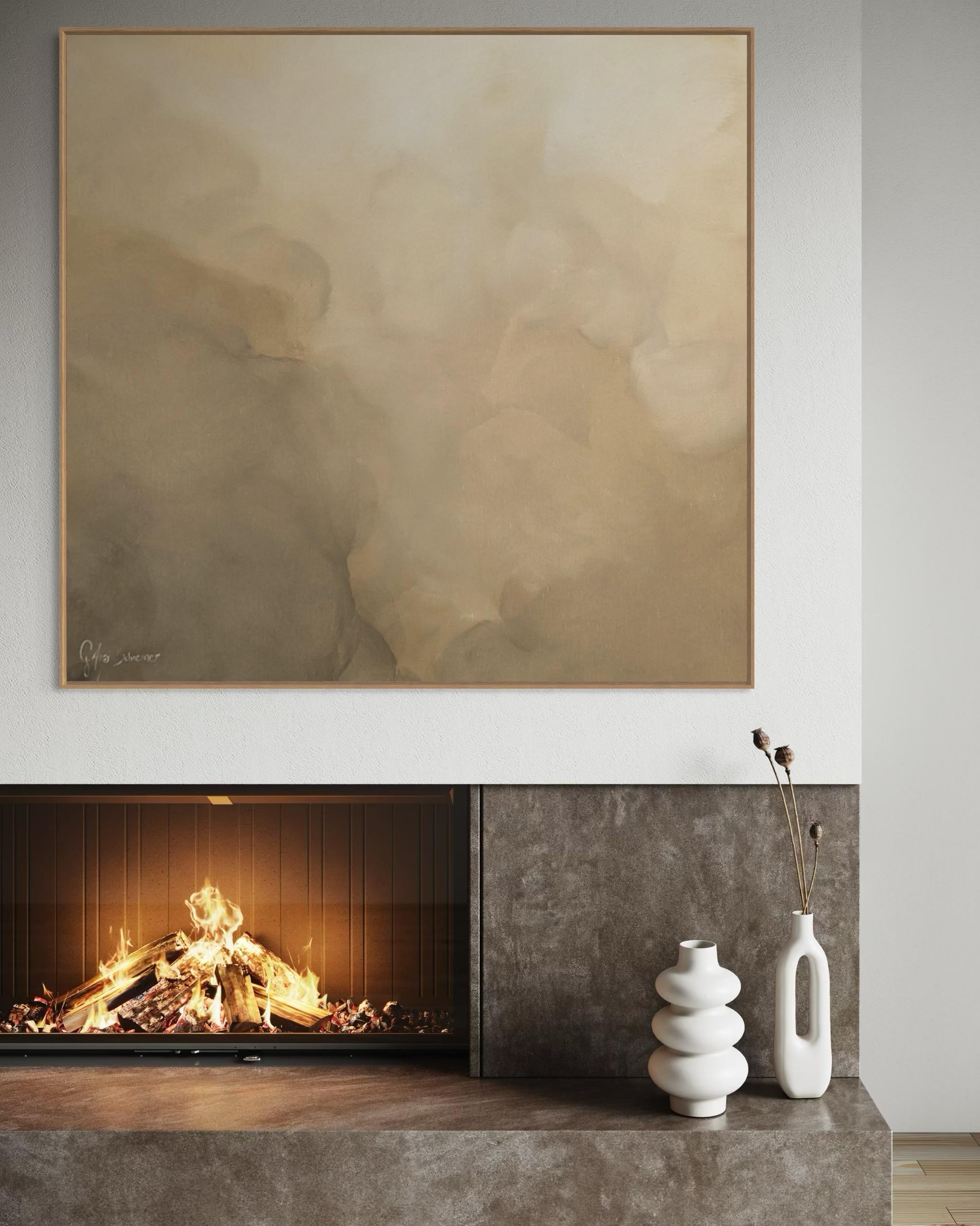 Golden whisper by Gabriela Azar Schreiner. Contemporary abstract Painting For Sale 7