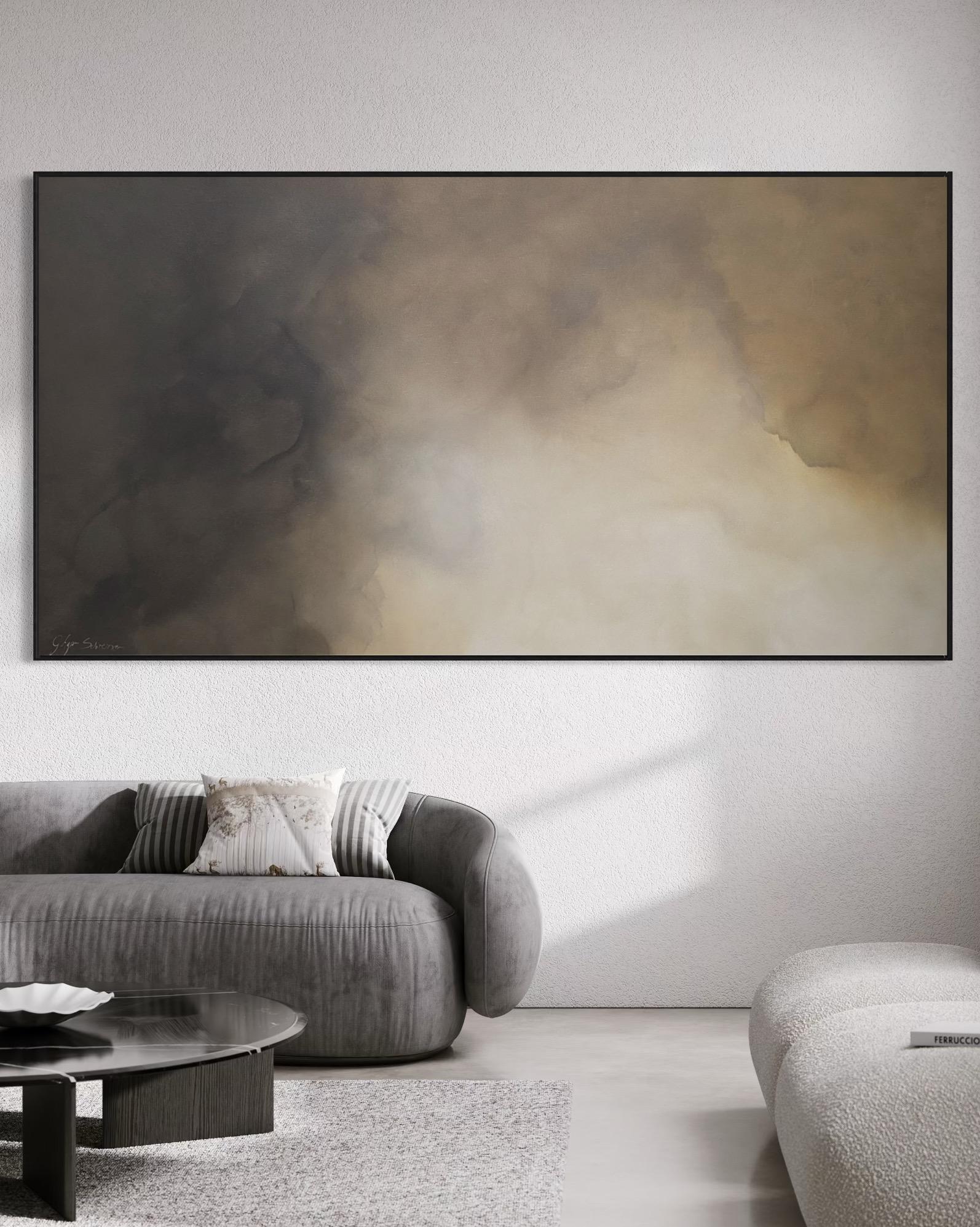 Luminöse Nacht  von Gabriela Azar Schreiner. Zeitgenössische abstrakte Malerei im Angebot 1
