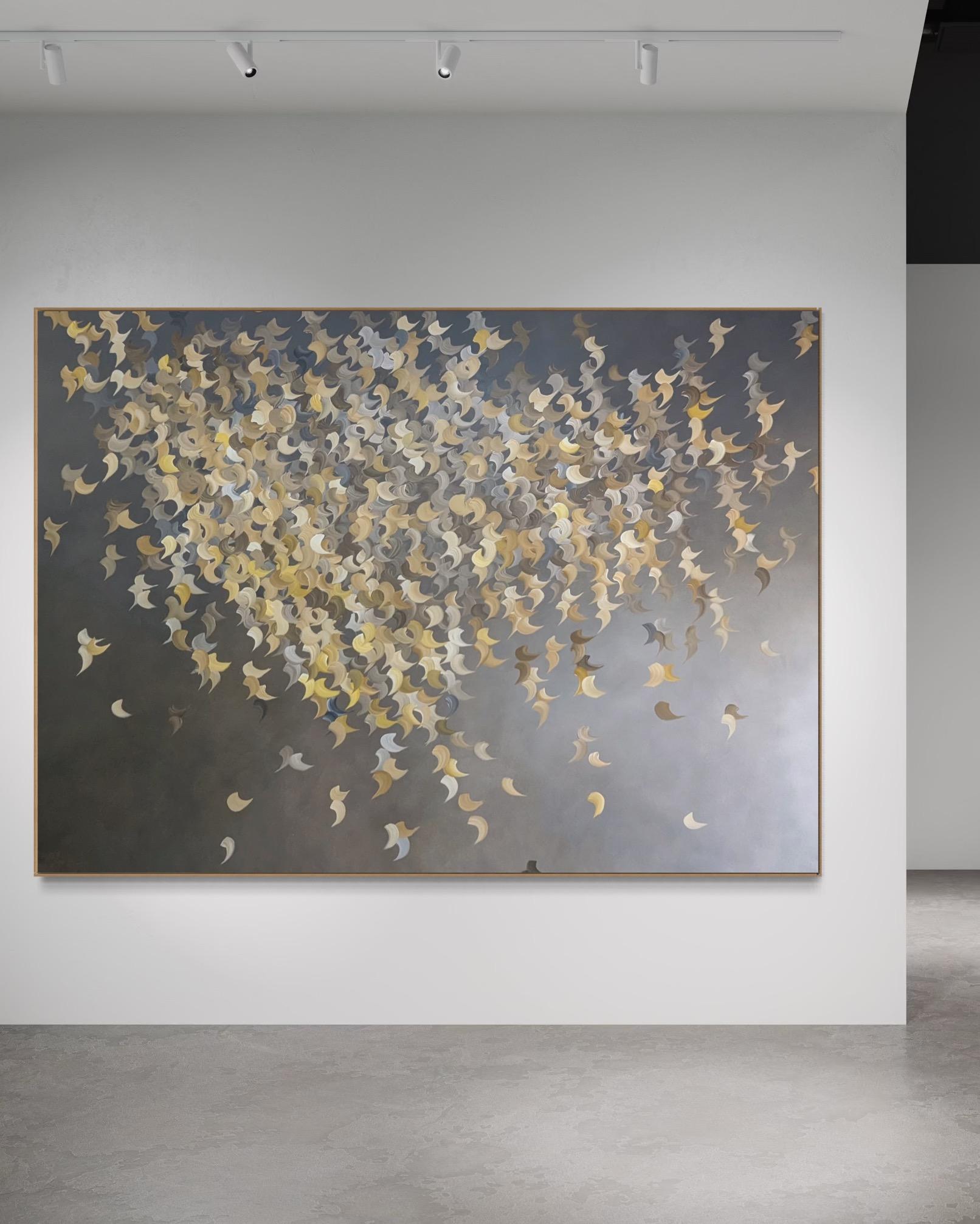 Nächtlicher Wald  von Gabriela Azar Schreiner. Zeitgenössische abstrakte Malerei im Angebot 1