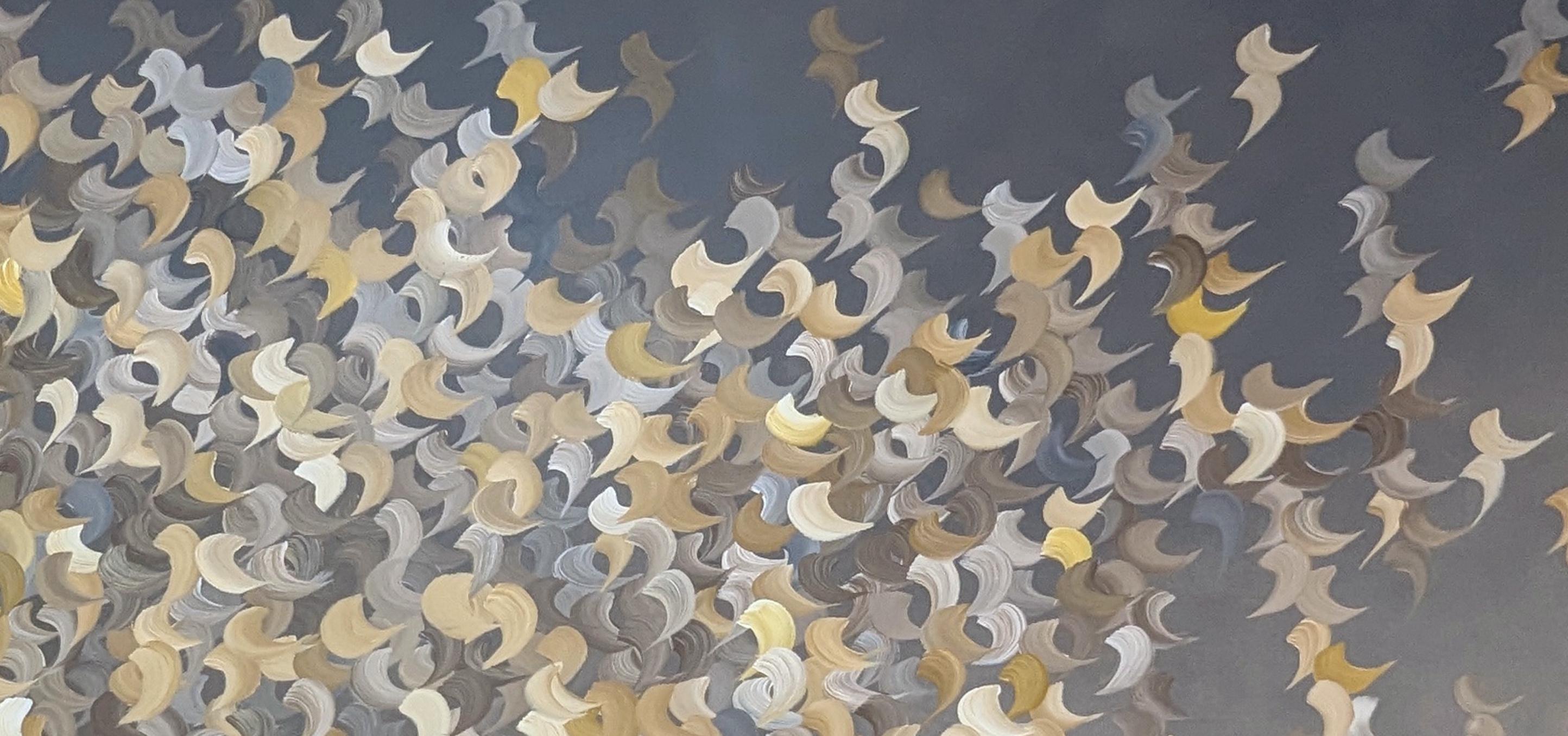 Nächtlicher Wald  von Gabriela Azar Schreiner. Zeitgenössische abstrakte Malerei im Angebot 7