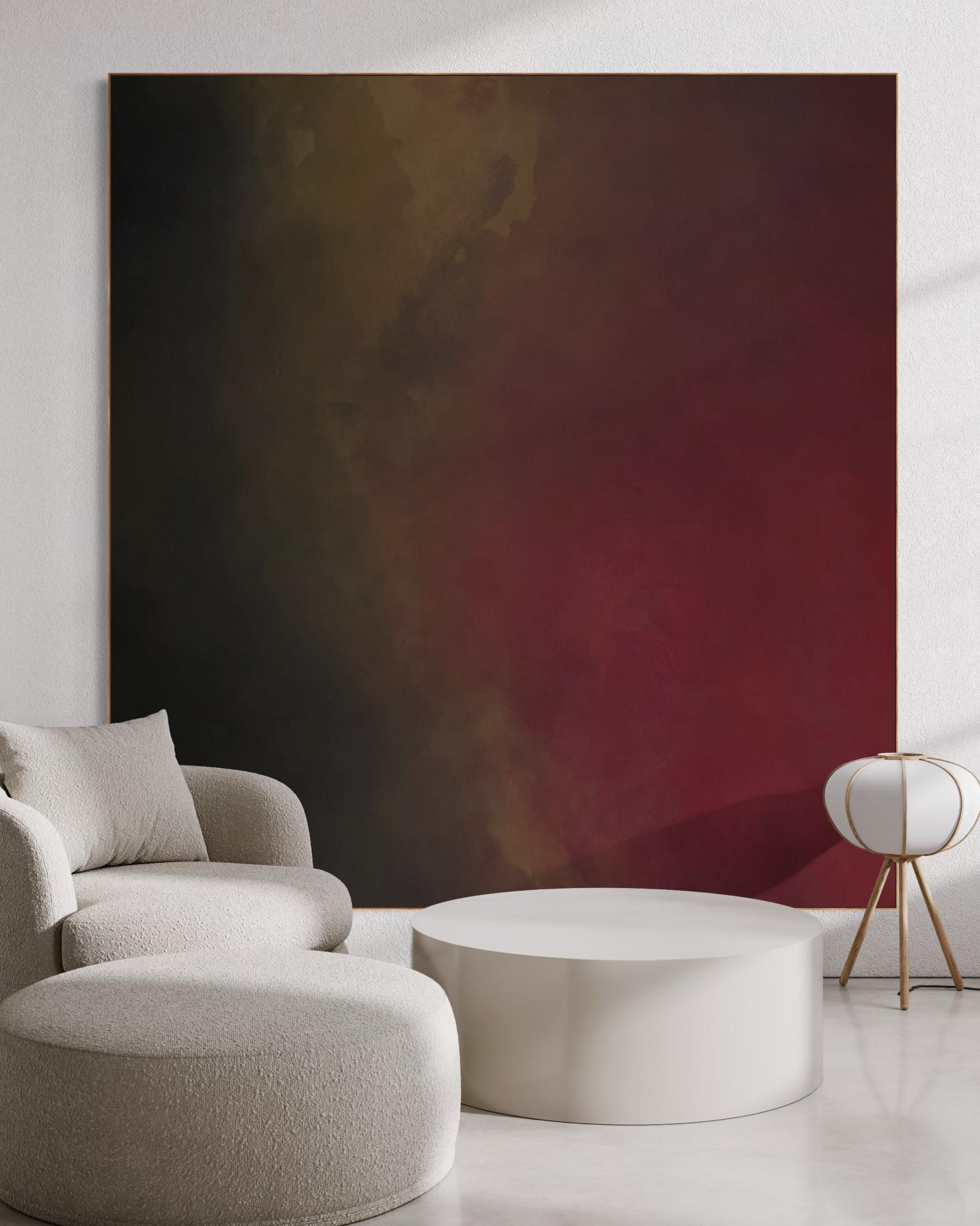 This painting is unstretched and unframed. It will be carefully rolled and shipped in a tube.
 "Creating large-scale abstract paintings that evoke tranquility and presence in any space." Gabriela Azar Schreiner is an Argentinian-born Australian