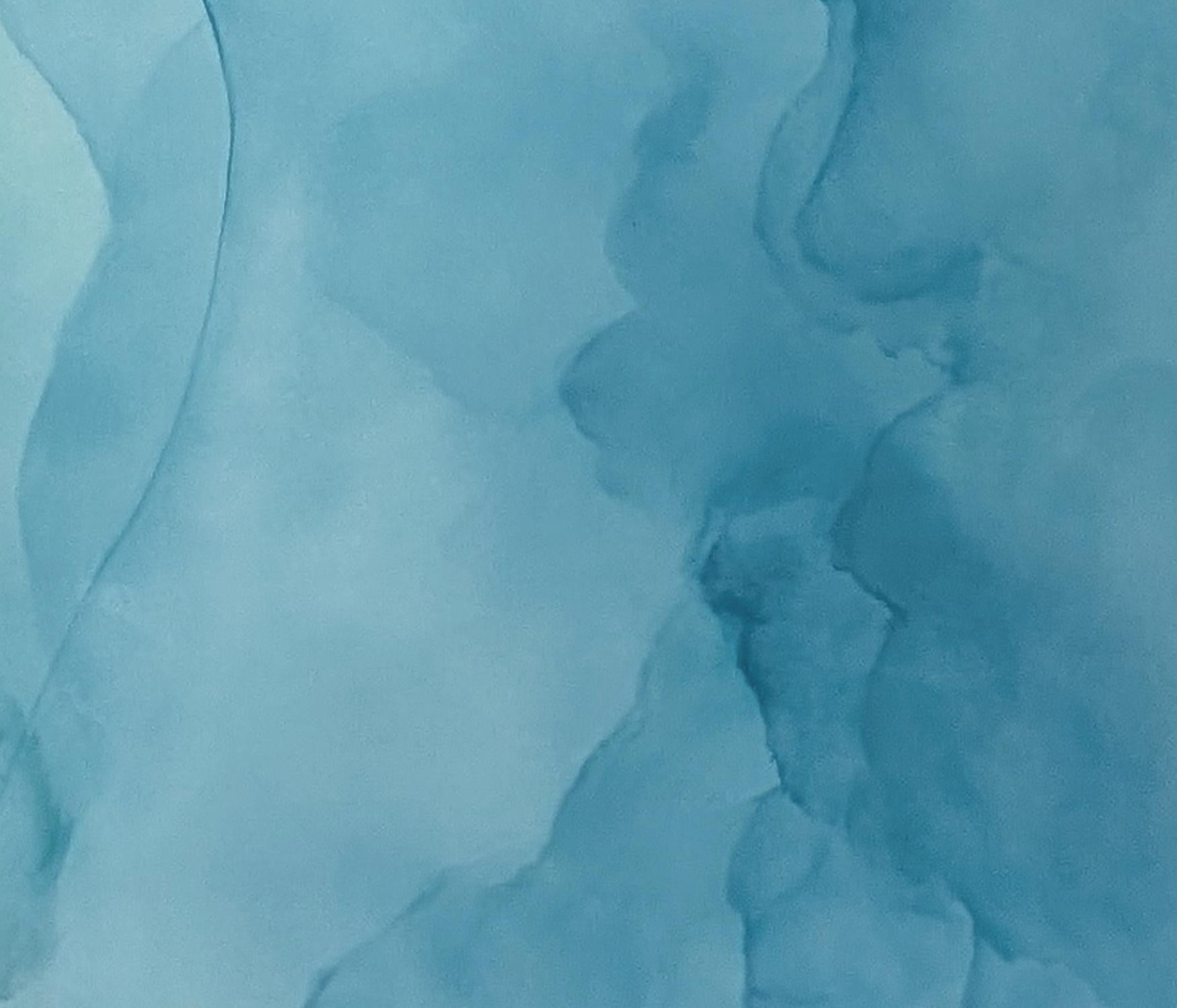 Serene flow von Gabriela Azar Schreiner. Zeitgenössische abstrakte Malerei im Angebot 3