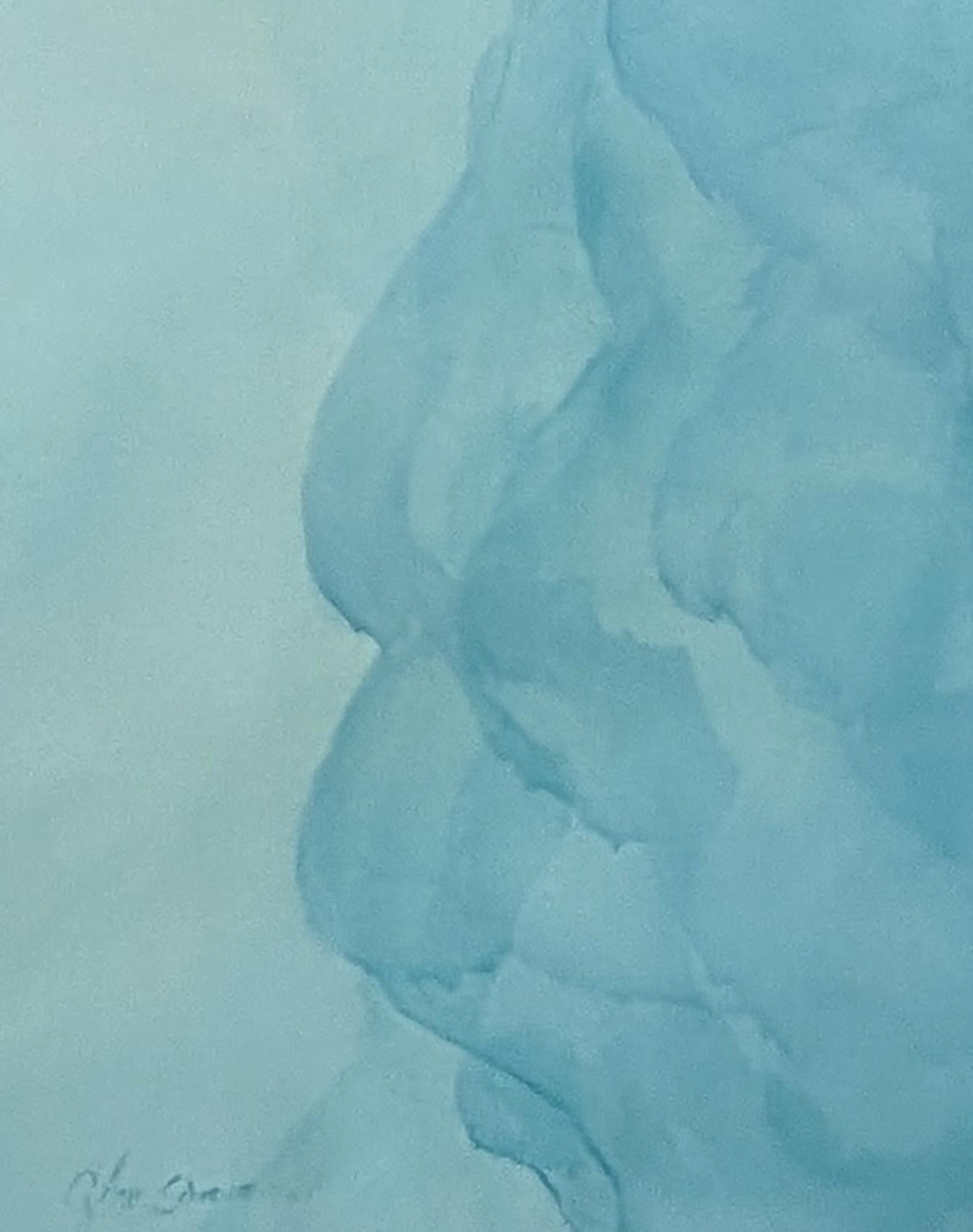 Serene flow von Gabriela Azar Schreiner. Zeitgenössische abstrakte Malerei im Angebot 5