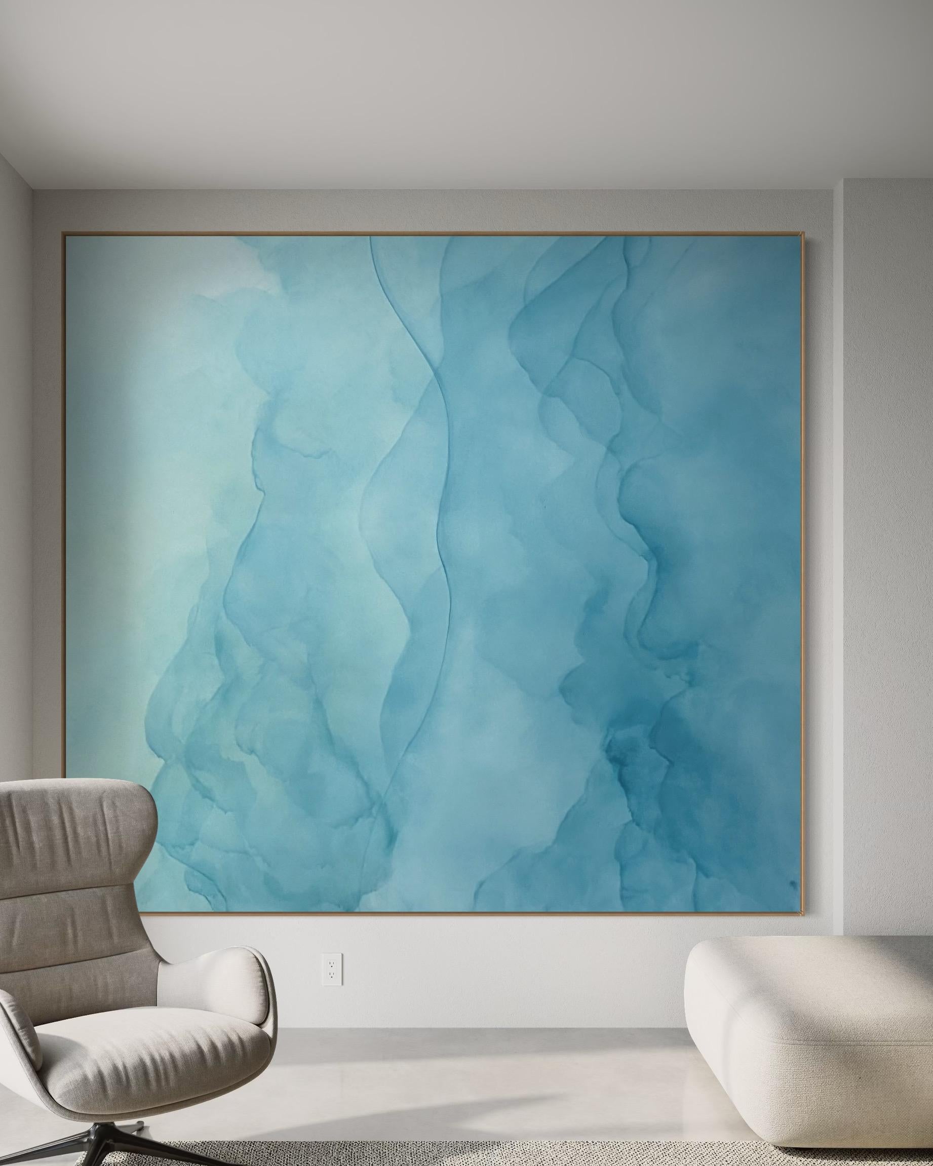 Serene flow von Gabriela Azar Schreiner. Zeitgenössische abstrakte Malerei im Angebot 6