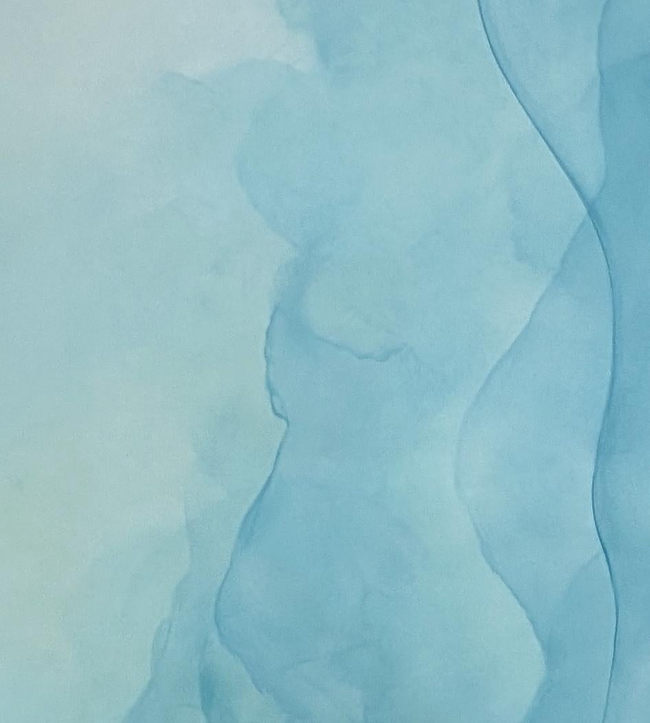 Serene flow von Gabriela Azar Schreiner. Zeitgenössische abstrakte Malerei im Angebot 7