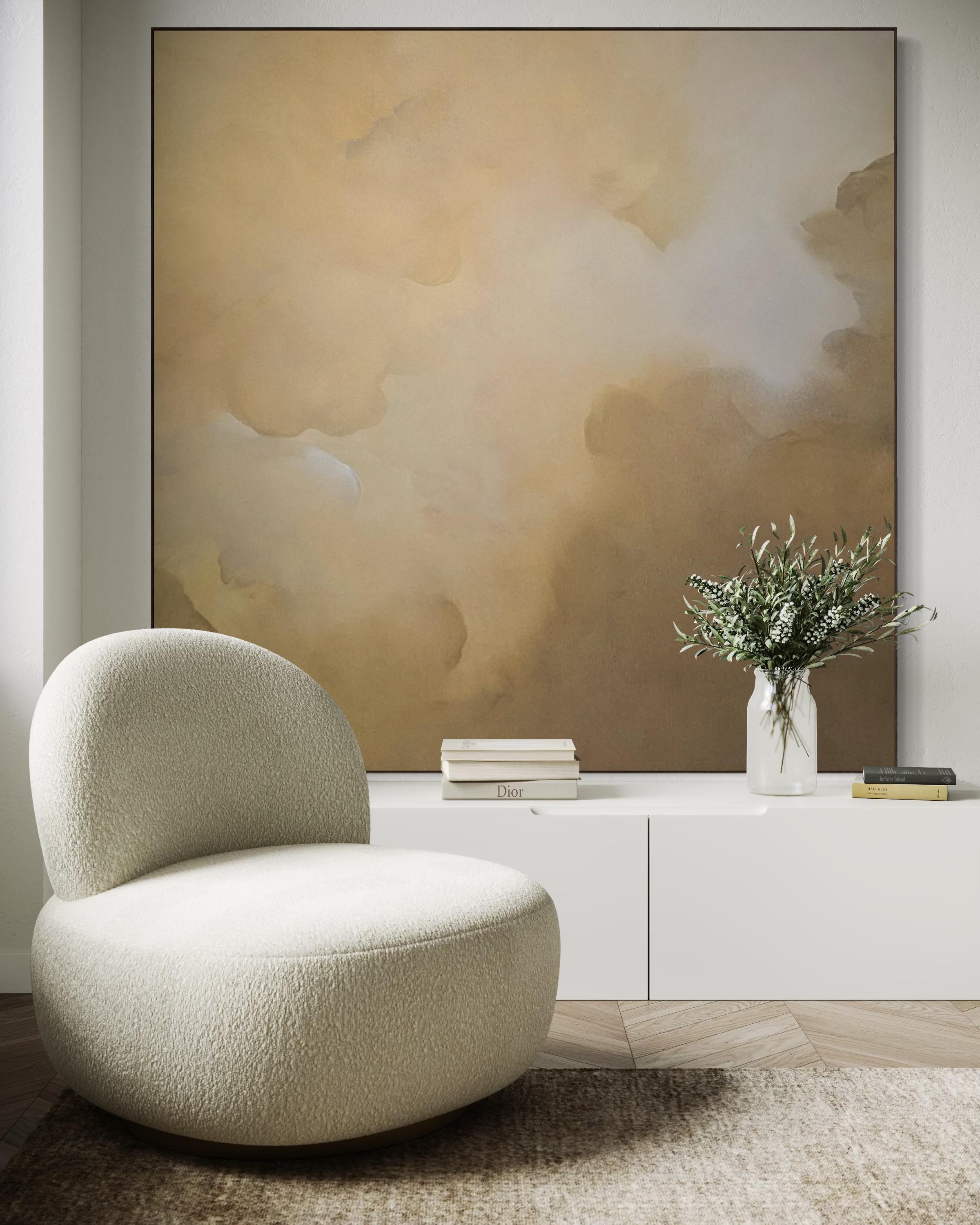 This painting is unstretched and unframed. It will be carefully rolled and shipped in a tube.
 "Creating large-scale abstract paintings that evoke tranquility and presence in any space." Gabriela Azar Schreiner is an Argentinian-born Australian