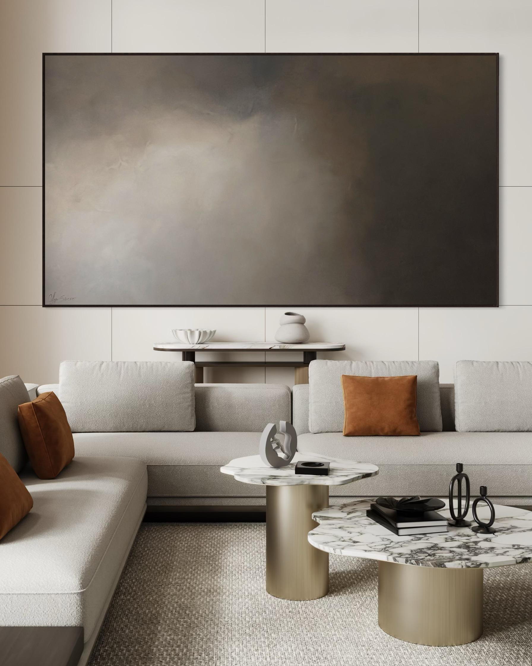 The Quiet of Night   by Gabriela Azar Schreiner. Contemporary abstract Painting For Sale 4