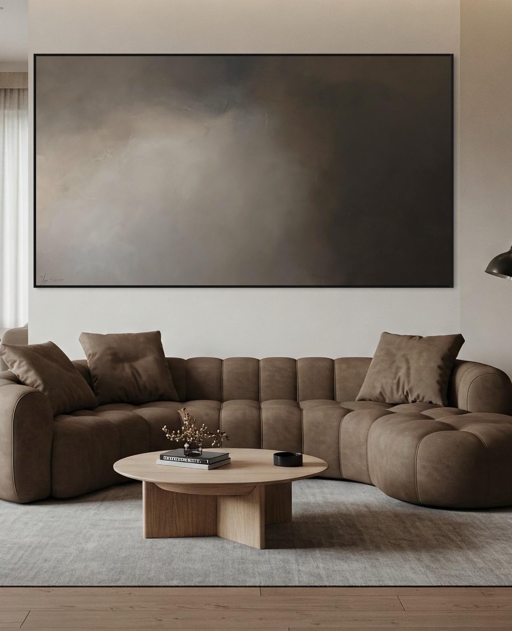 The Quiet of Night   by Gabriela Azar Schreiner. Contemporary abstract Painting For Sale 5