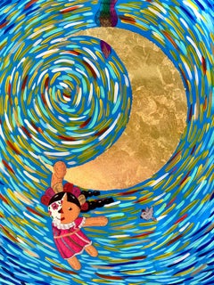La Noche De Lele, Lele's Night Mixed Media On Paper