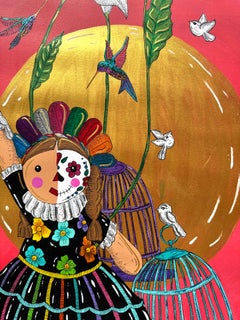 Los Amigos De Lele Lele's Friends Mixed Media On Paper