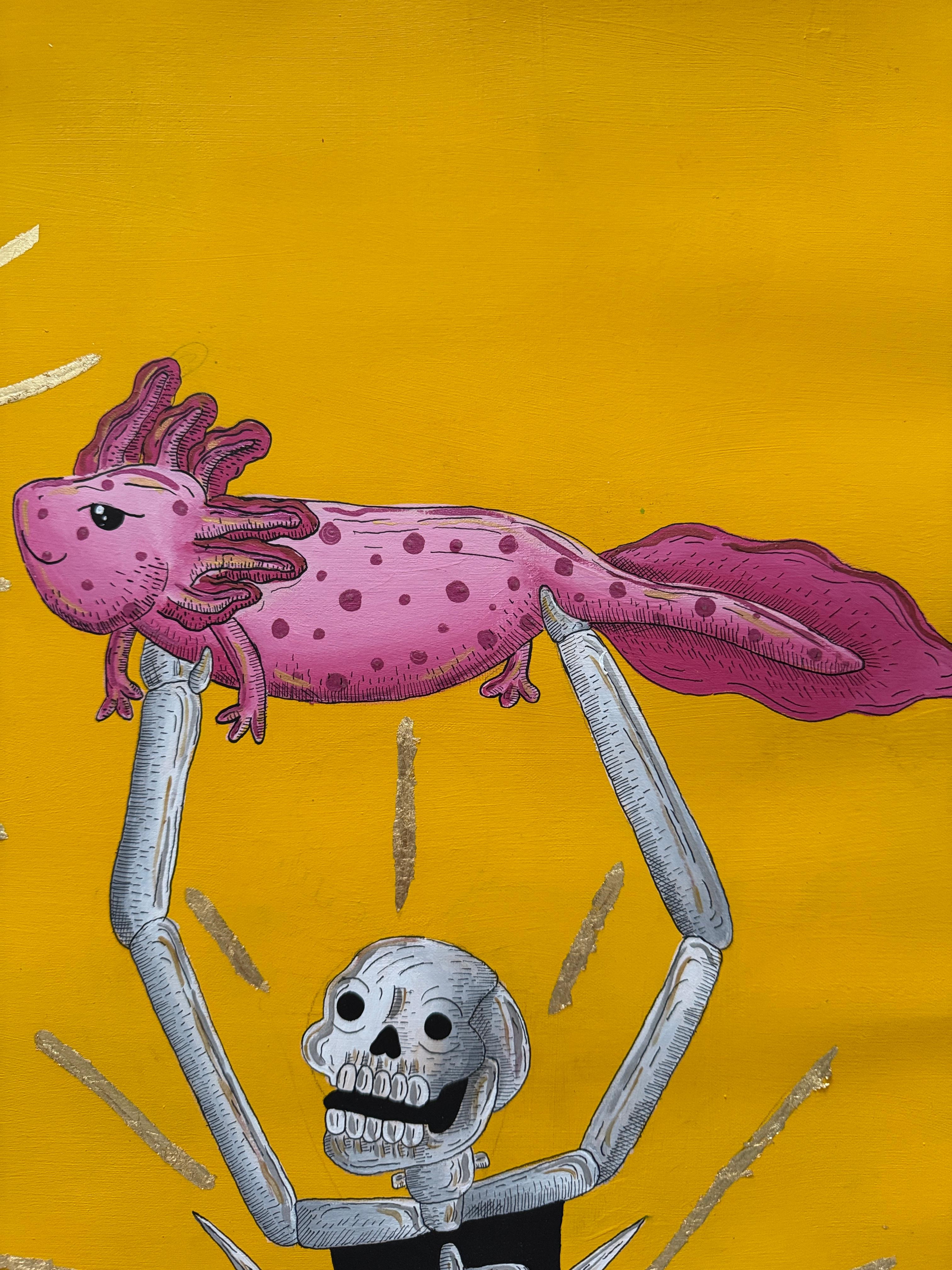 Un Milagrito Volador - Figurative Painting Arancia di  Gabriela Fournier 