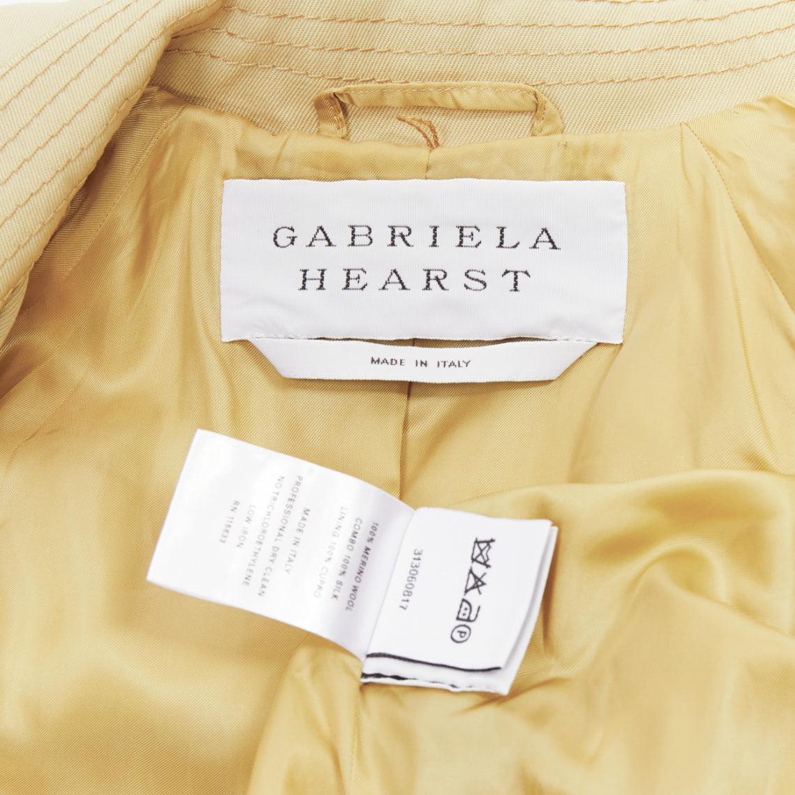 GABRIELA HEARST 100% merino wool silk trimmed pleats trench coat IT40 S For Sale 5