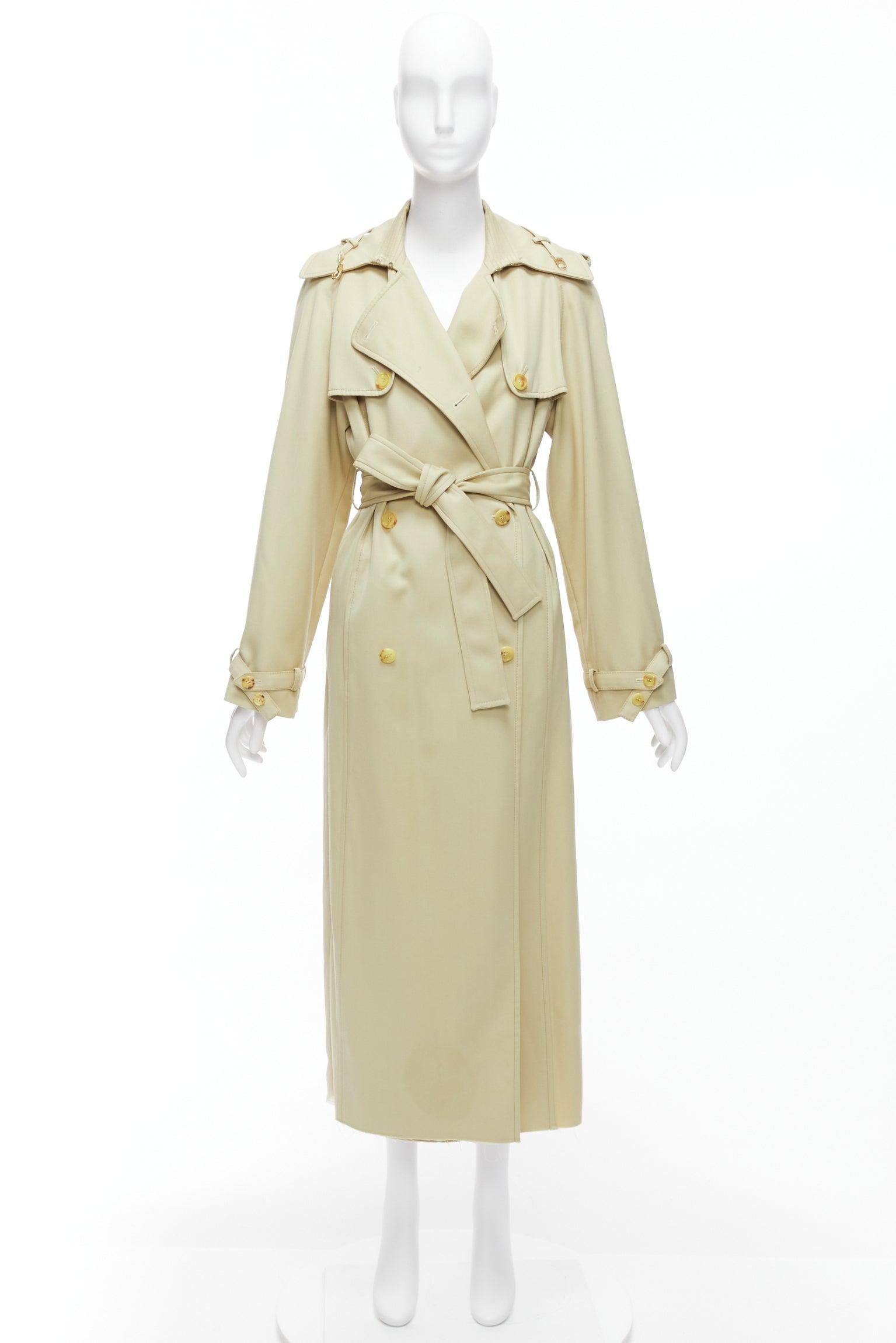 GABRIELA HEARST 100% merino wool silk trimmed pleats trench coat IT40 S For Sale 7