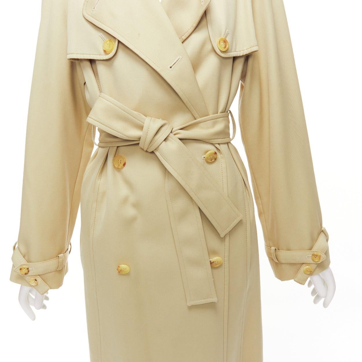 GABRIELA HEARST 100% merino wool silk trimmed pleats trench coat IT40 S For Sale 5