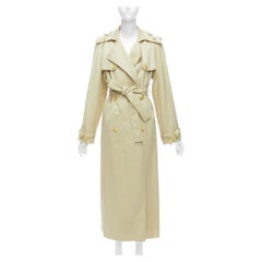 GABRIELA HEARST 100% merino wool silk trimmed pleats trench coat IT40 S