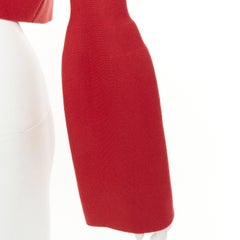 GABRIELA HEARST 2021 Katlin, cárdigan corto de lana virgen roja con abertura delantera, talla XS