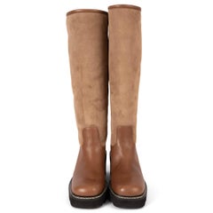 GABRIELA HEARST beige & brown SHEARLING LINED SUEDE VYLOS Boots Shoes 40