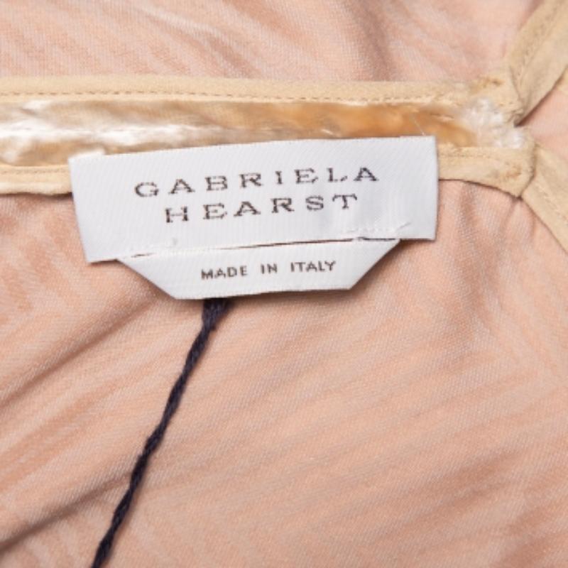 Gabriela Hearst Beige Patterned Velvet Catherine Jumpsuit M In Good Condition For Sale In Dubai, Al Qouz 2