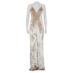 Gabriela Hearst Beige Patterned Velvet Catherine Jumpsuit M