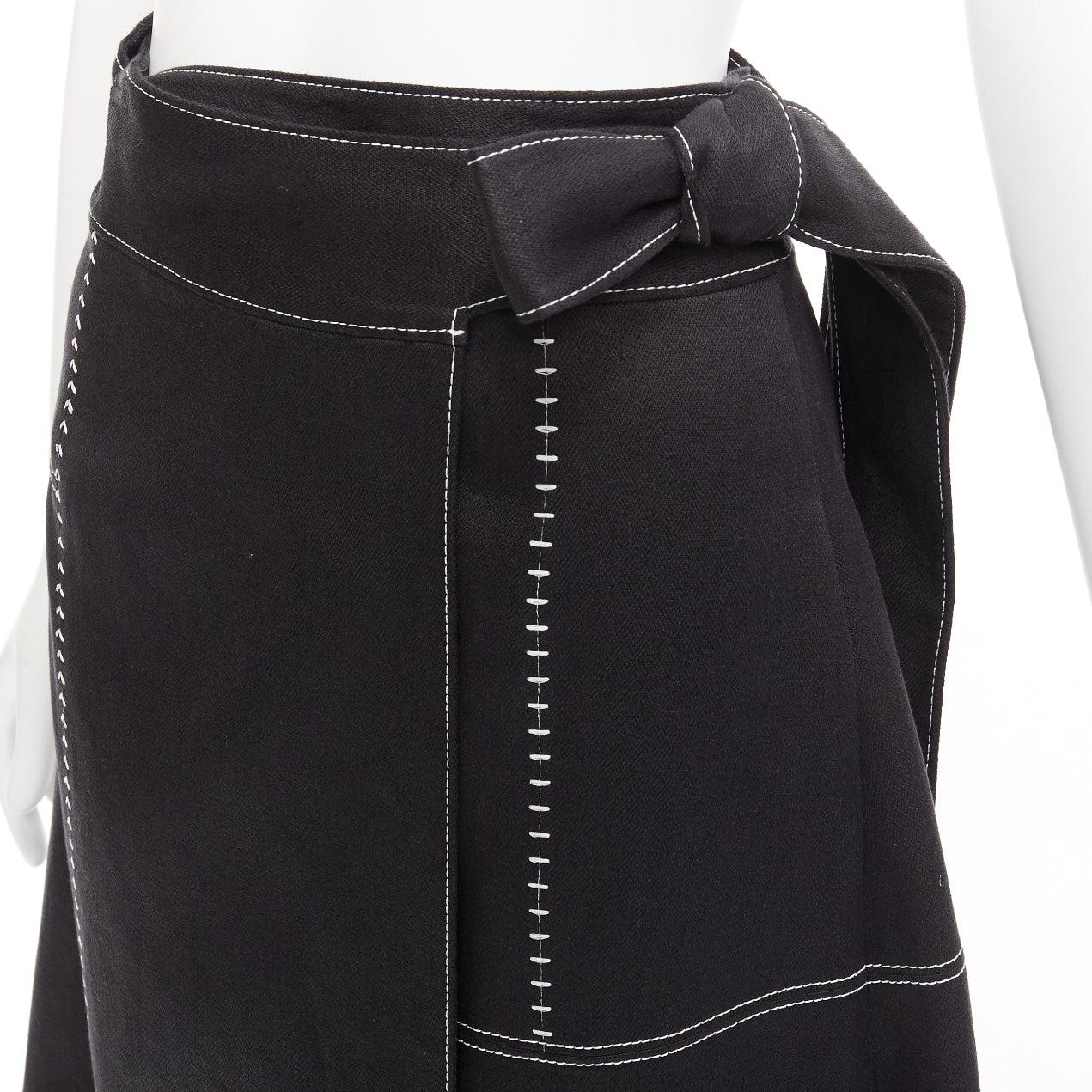 GABRIELA HEARST black 100% linen white overstitched panel wrap skirt IT36 XXS
Reference: LNKO/A02283
Brand: Gabriela Hearst
Material: Linen
Color: Black, White
Pattern: Solid
Closure: Wrap Tie
Lining: Black Silk
Extra Details: Patchwork with white