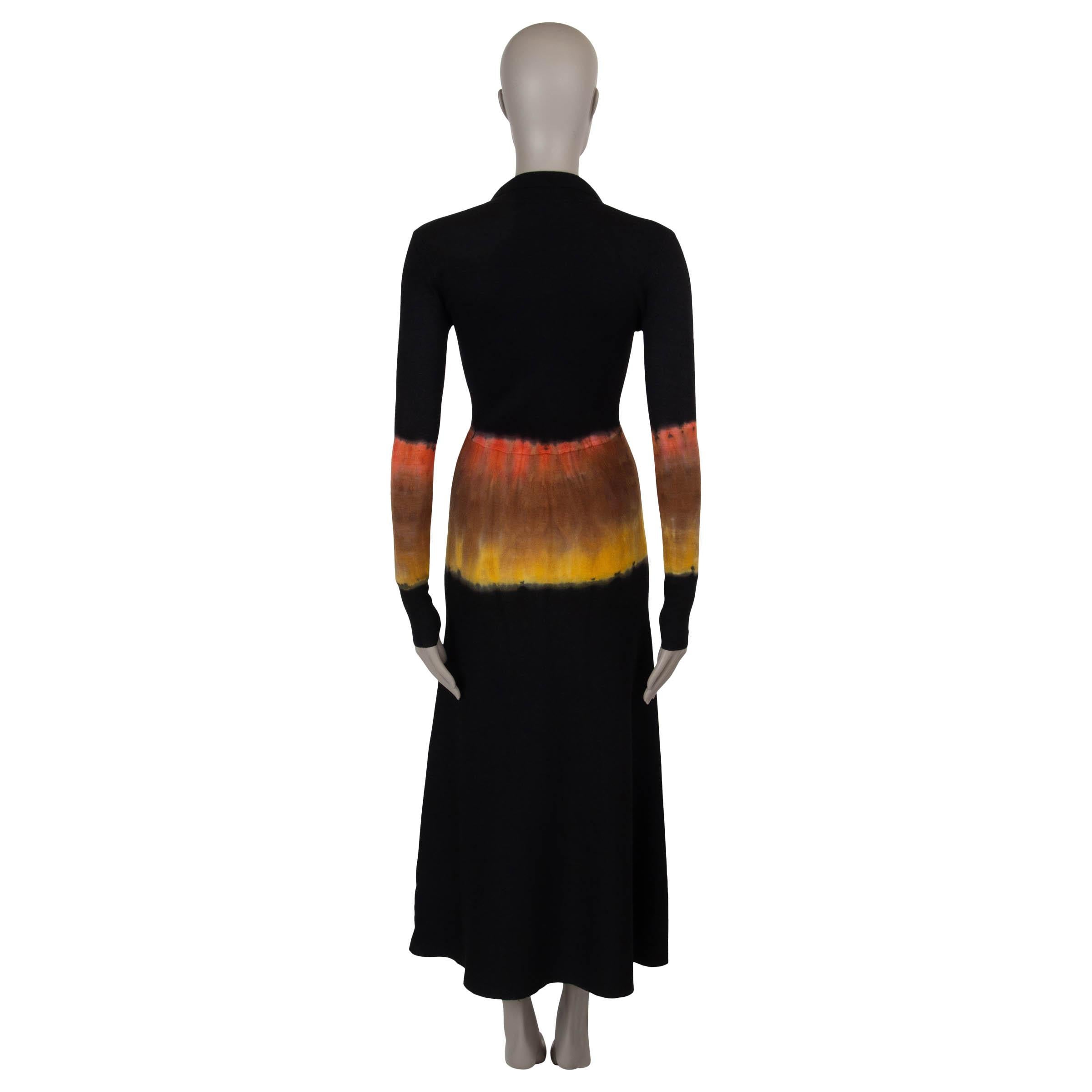 Black GABRIELA HEARST black cashmere & silk 2022 BERYL TIE-DYE KNIT Dress S