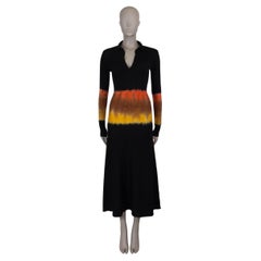 GABRIELA HEARST black cashmere & silk 2022 BERYL TIE-DYE KNIT Dress S