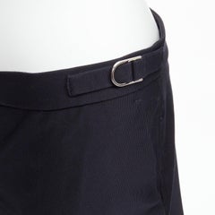 Gabriela Hearst pantaloni crop affusolati in cotone nero con fibbie laterali in argento e foderati in seta