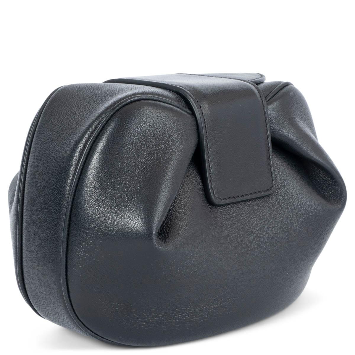 100% authentic Gabriela Hearst Soft Demi clutch in smooth black lambskin leather. A round pouch that gently unfolds. Has been carried once and is in virtually new condition. 

Measurements
Height	13cm (5.1in)
Width	18cm (7in)
Depth	7cm (2.7in)

All