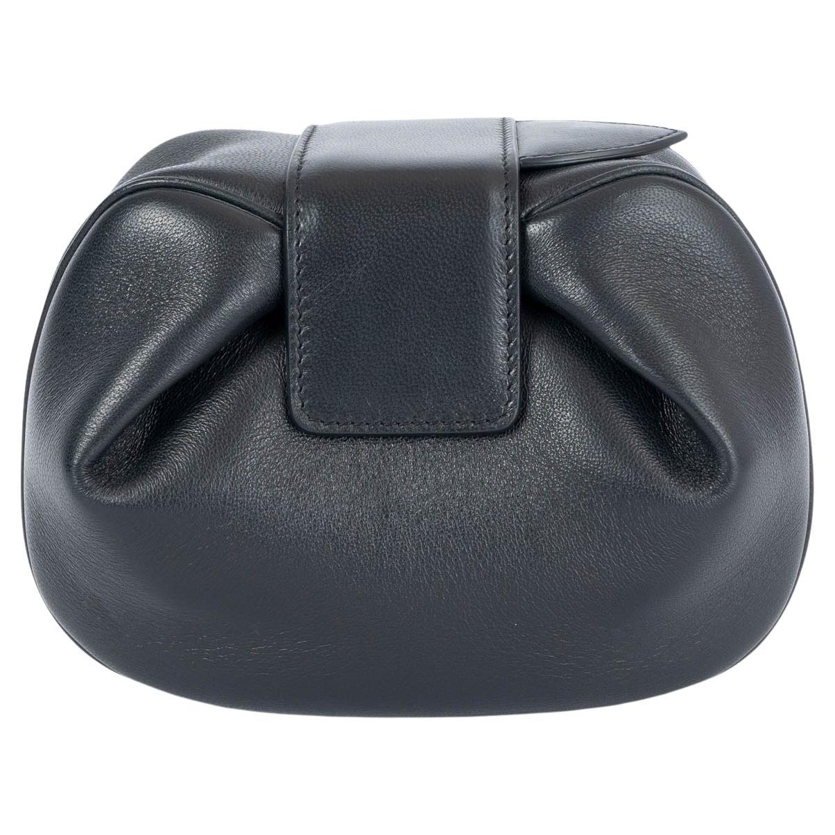 GABRIELA HEARST black leather SOFT DEMI Clutch Bag For Sale