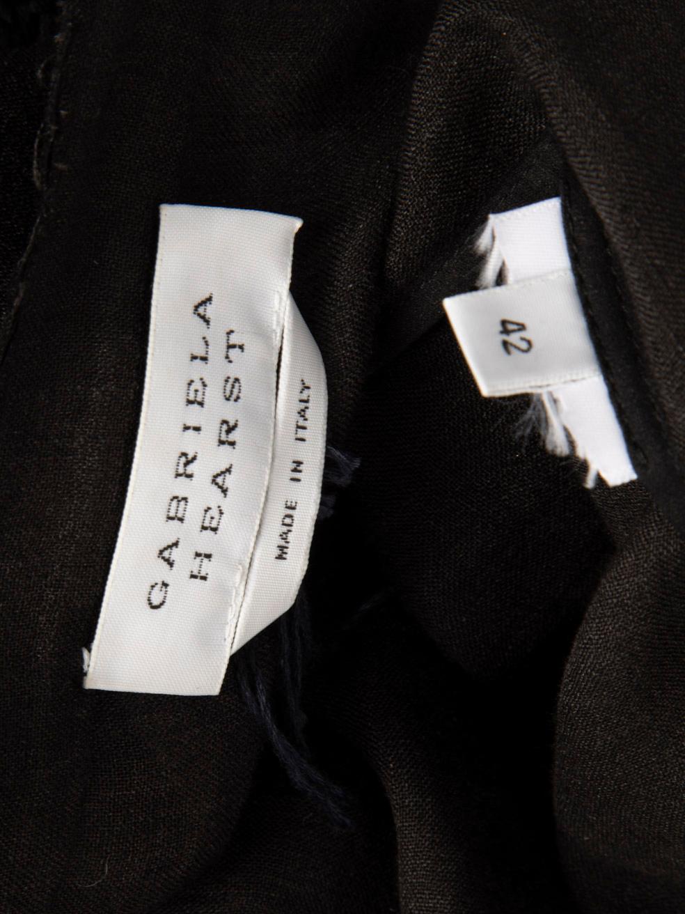 Gabriela Hearst Black Linen Crochet Detail Blouse Size M 1