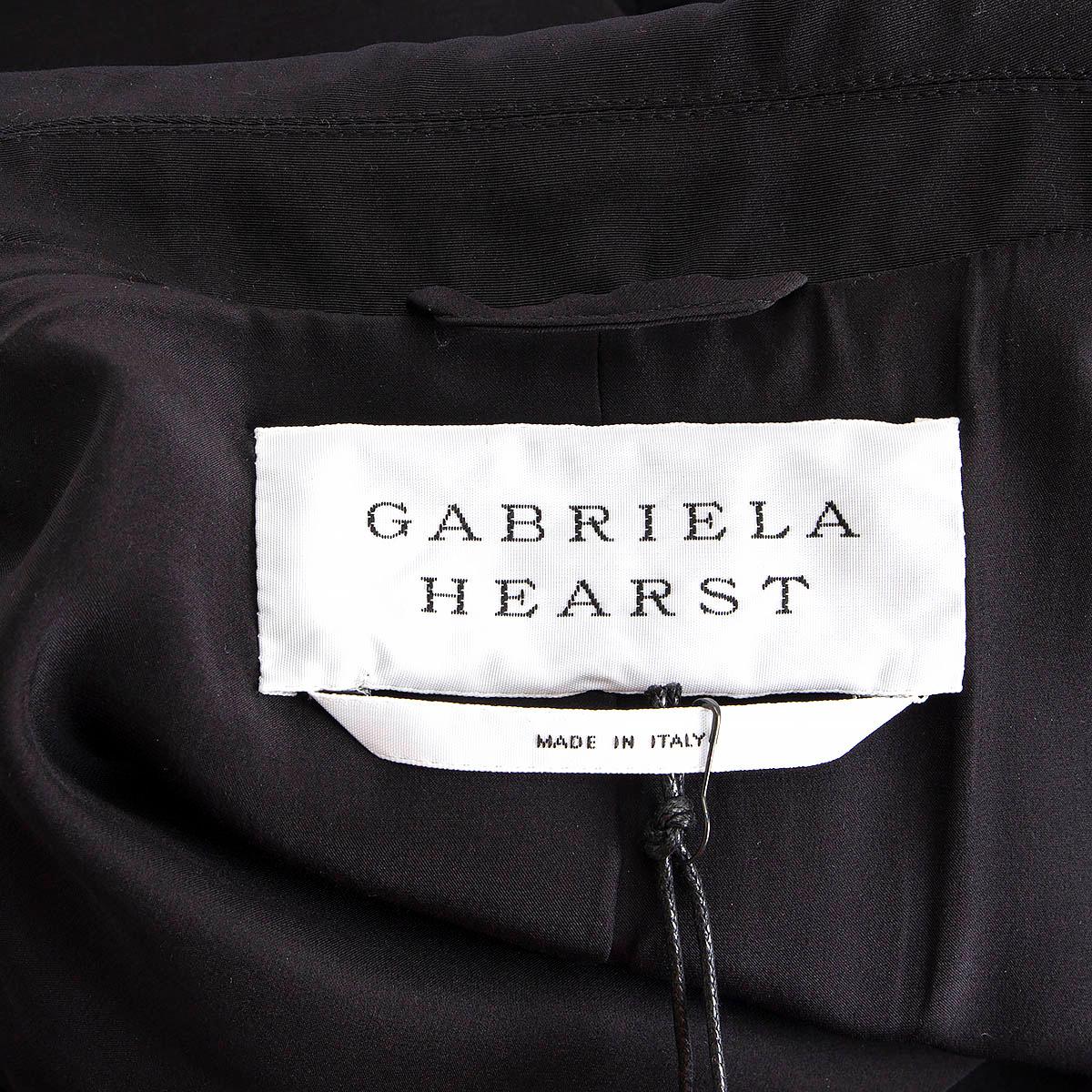 Women's GABRIELA HEARST black silk & cotton SATIN LONG Coat Jacket 4 XS