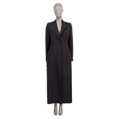 GABRIELA HEARST - Manteau long en soie et coton noir SATIN 4 XS