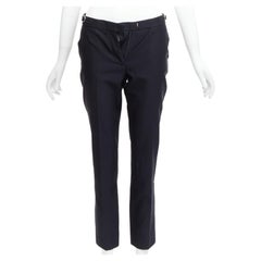 GABRIELA HEARST black silver side buckles silk lined tapered pants IT36 XXS