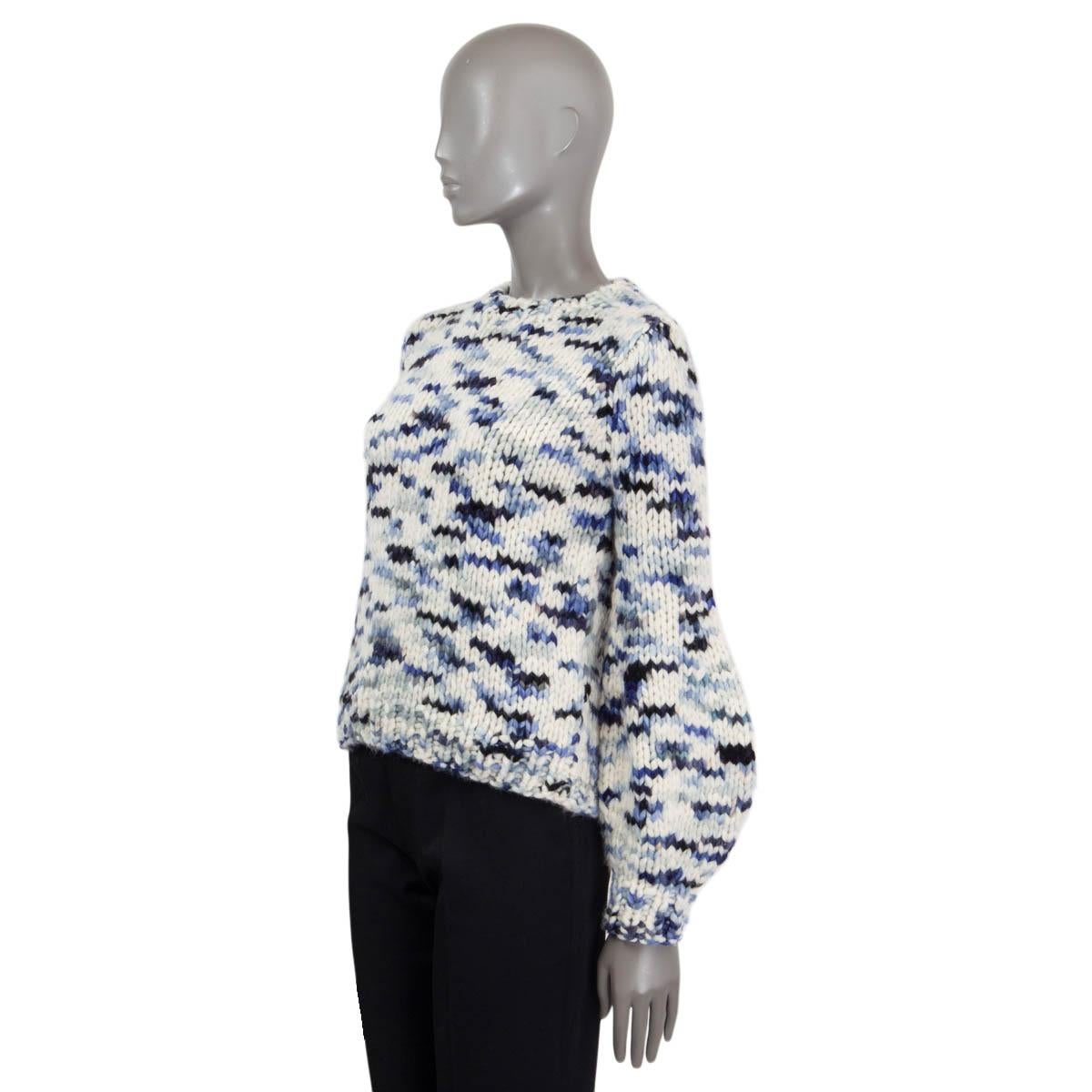 Gray GABRIELA HEARST blue cashmere 2022 CLARISSA SPACE-DYE CREWNECK Sweater XS For Sale