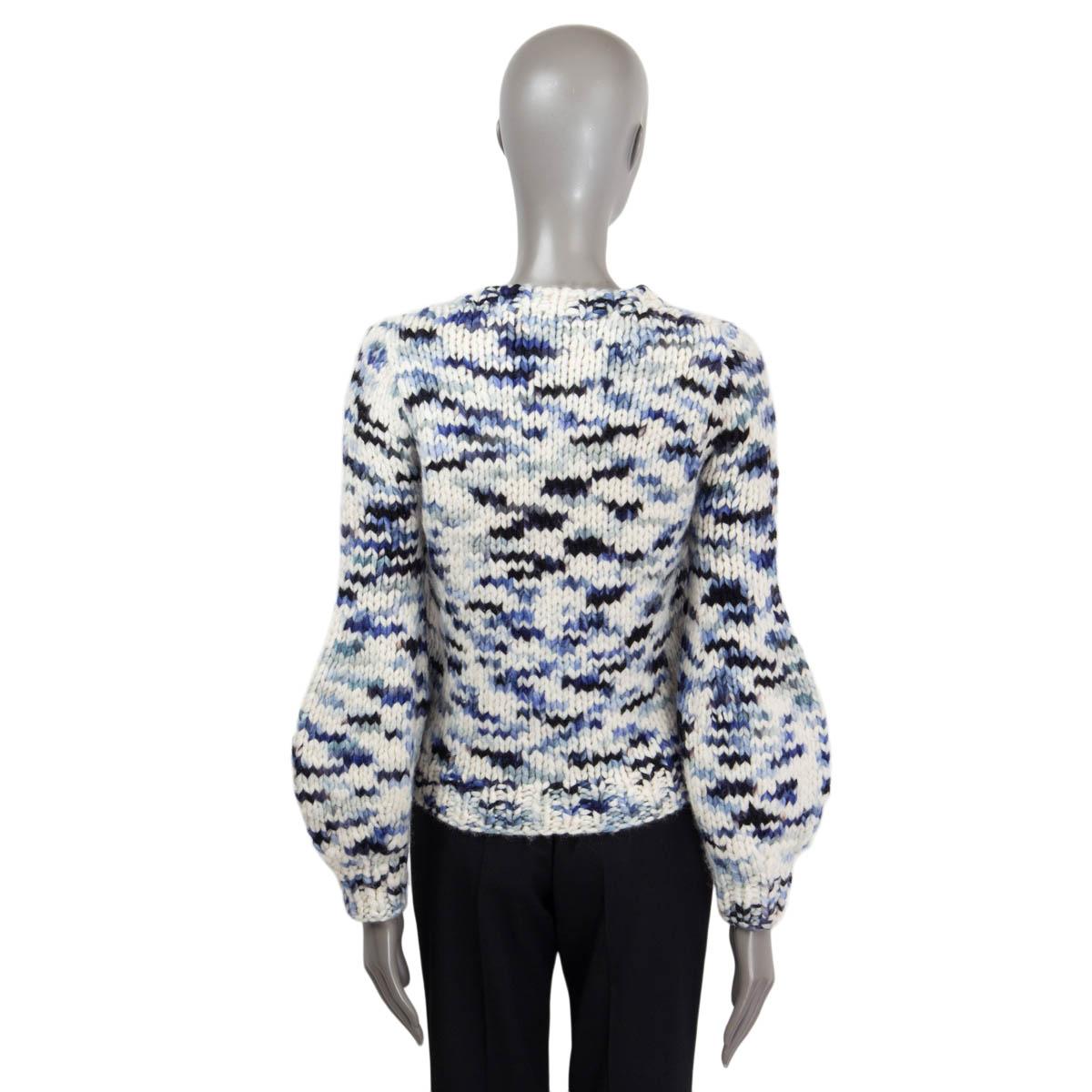GABRIELA HEARST blue cashmere 2022 CLARISSA SPACE-DYE CREWNECK Sweater XS In Excellent Condition For Sale In Zürich, CH