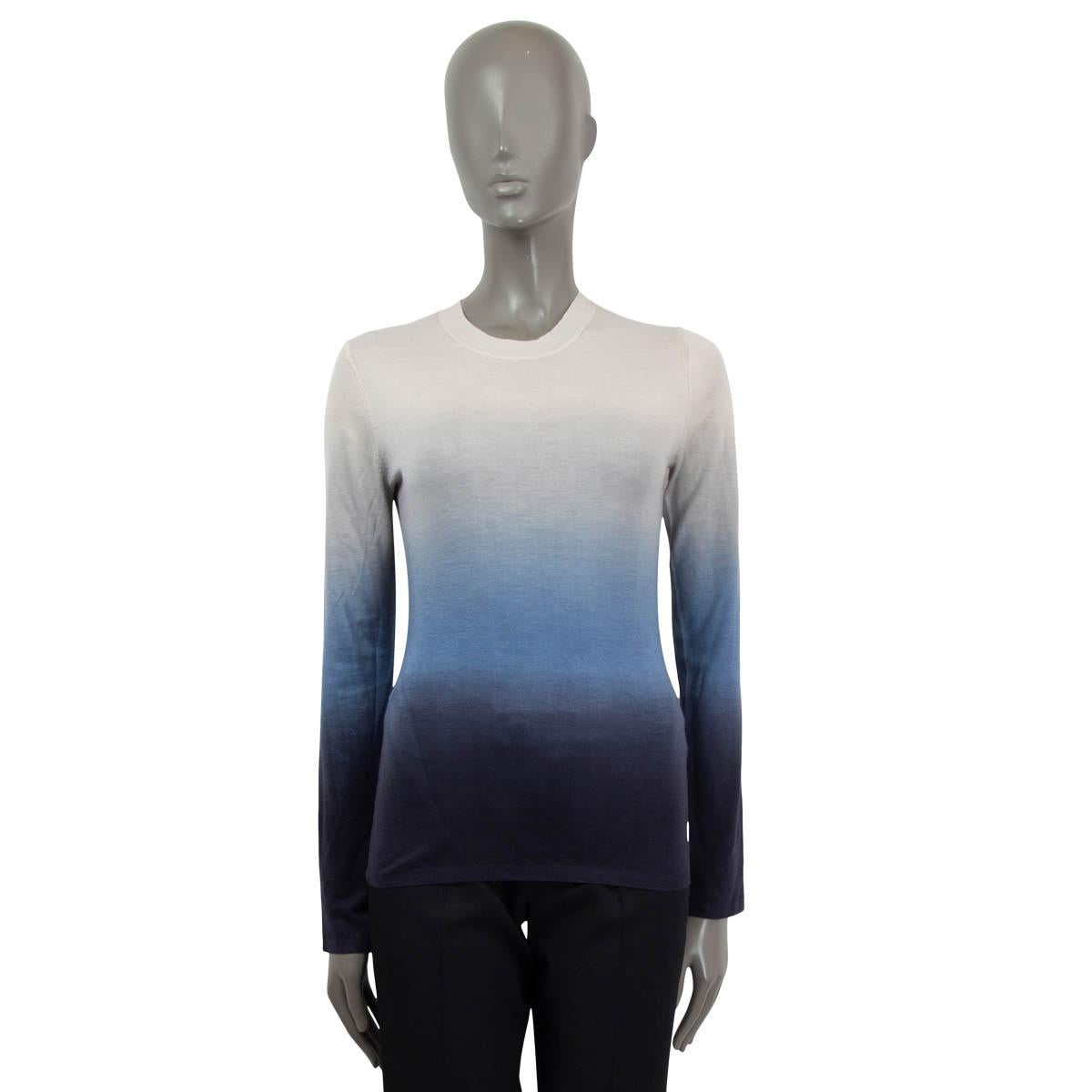 GABRIELA HEARST blue cashmere MILLER GRADIENT TIE-DYE CREWNECK Sweater S For Sale