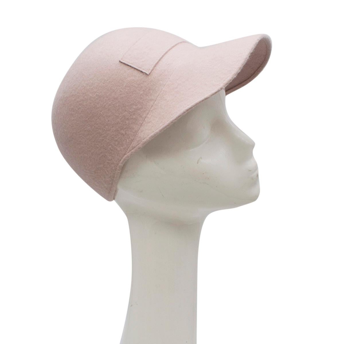Gabriela Hearst Blush Pink Cashmere Felt Cap Hat  In Good Condition In London, GB