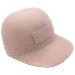 Gabriela Hearst Blush Pink Cashmere Felt Cap Hat 