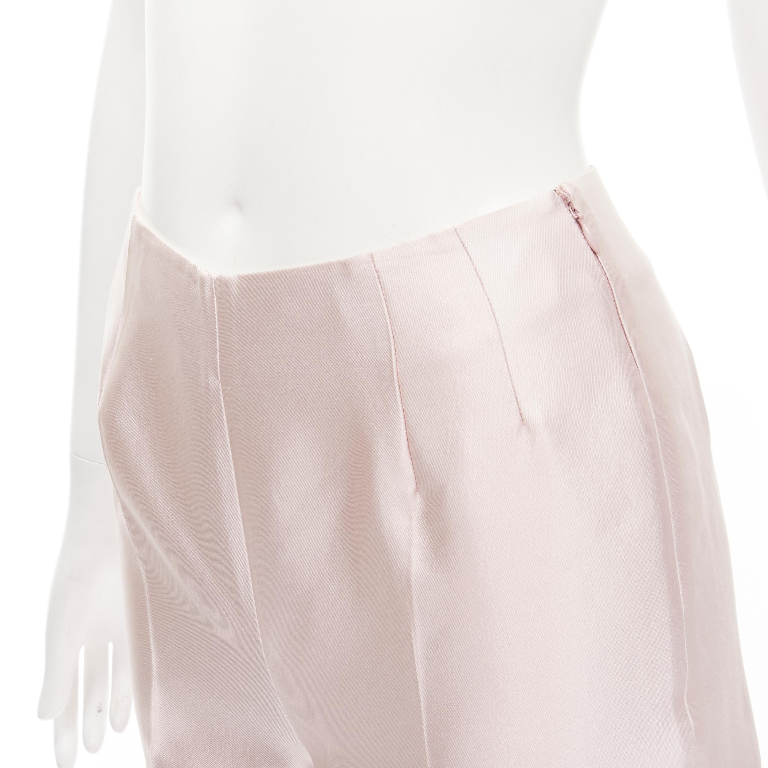 GABRIELA HEARST blush pink silk wool blend high rise cropped trousers IT34 XS For Sale 2