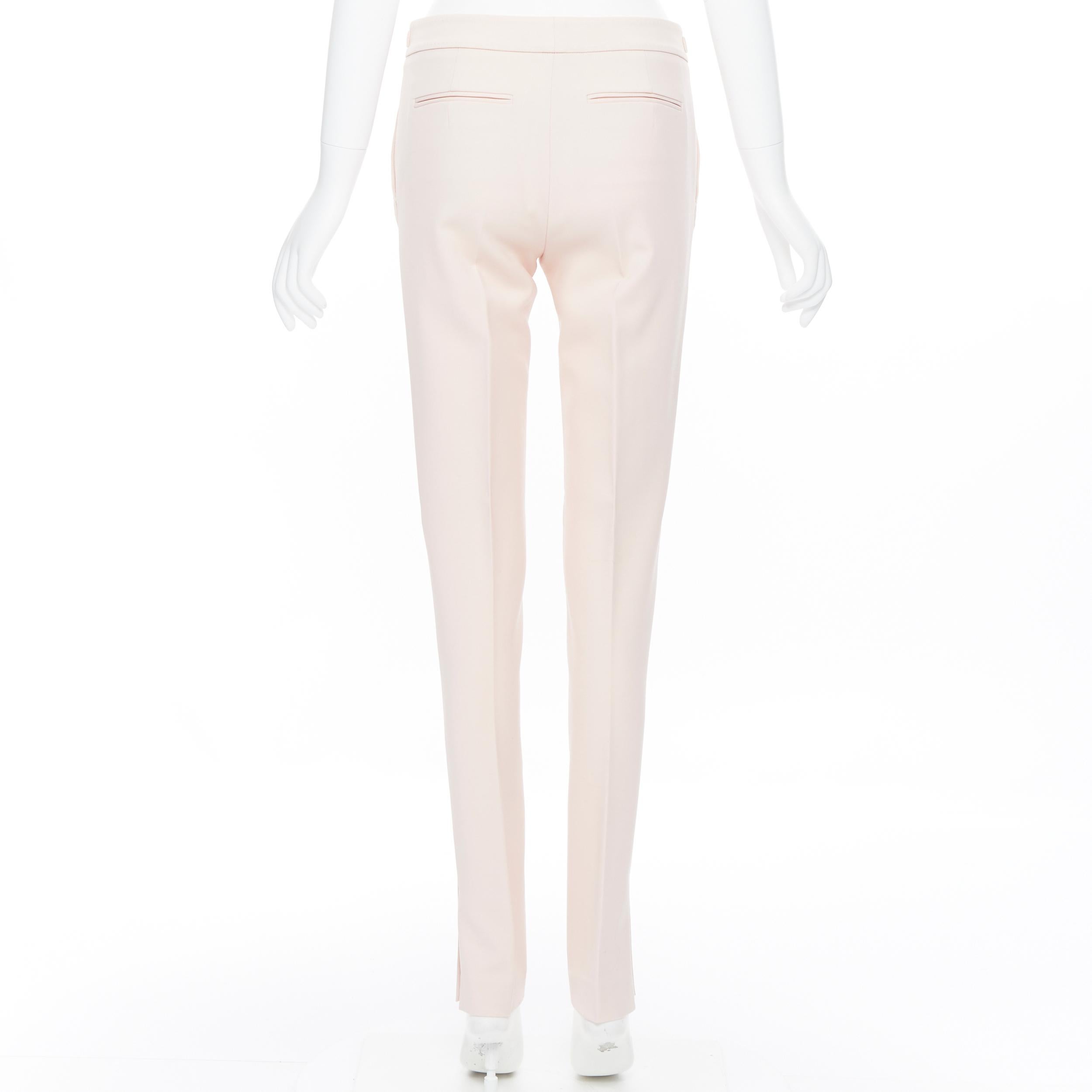 Women's GABRIELA HEARST blush pink virgin wool adjustable buckle trousers pants FR38