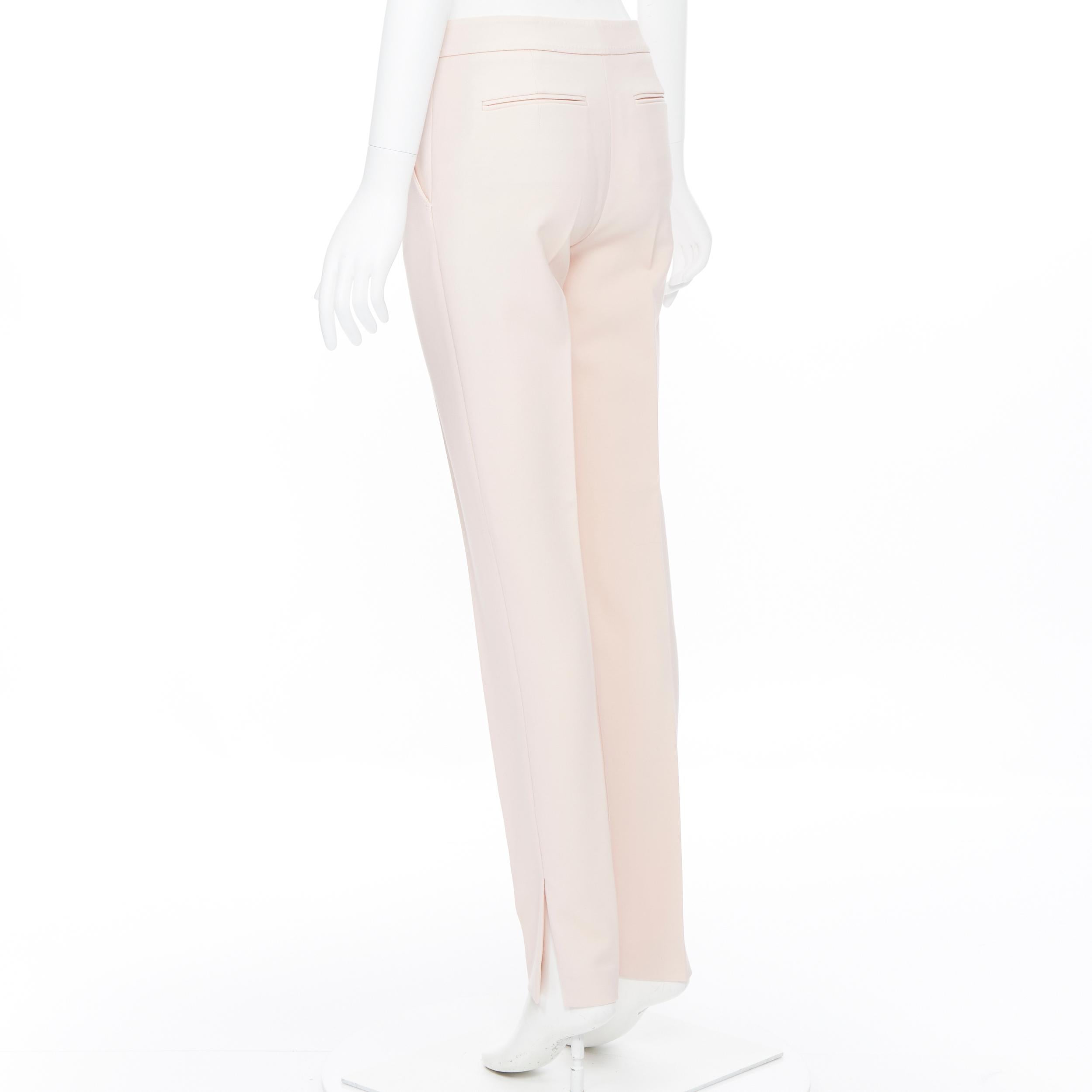GABRIELA HEARST blush pink virgin wool adjustable buckle trousers pants FR38 1