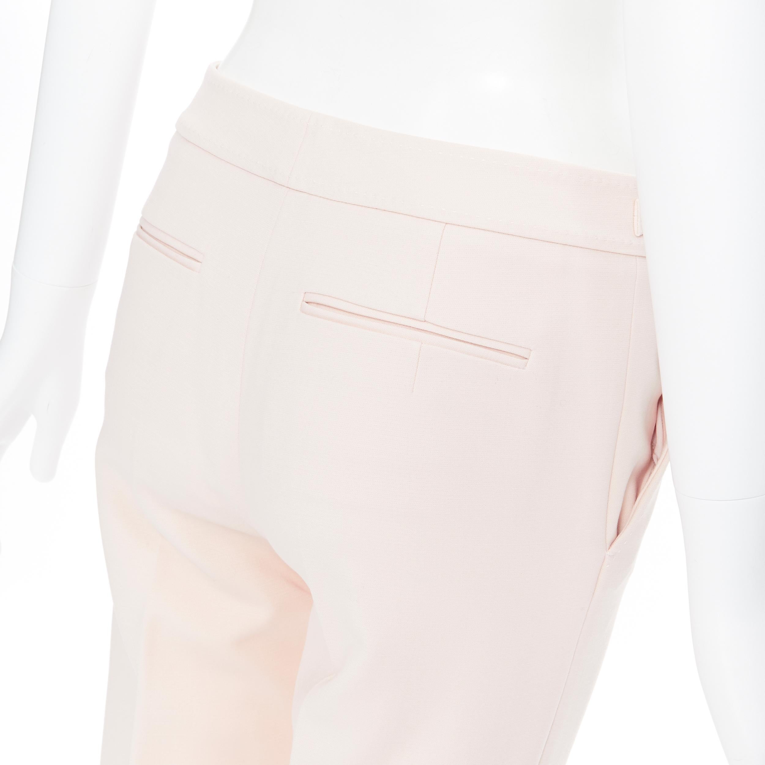 GABRIELA HEARST blush pink virgin wool adjustable buckle trousers pants FR38 3