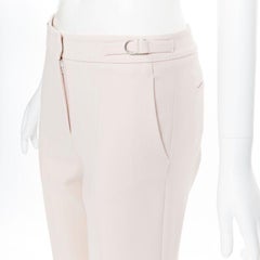 GABRIELA HEARST blush pink virgin wool adjustable buckle trousers pants FR38 S
