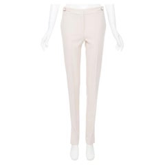 GABRIELA HEARST blush pink virgin wool adjustable buckle trousers pants FR38 S