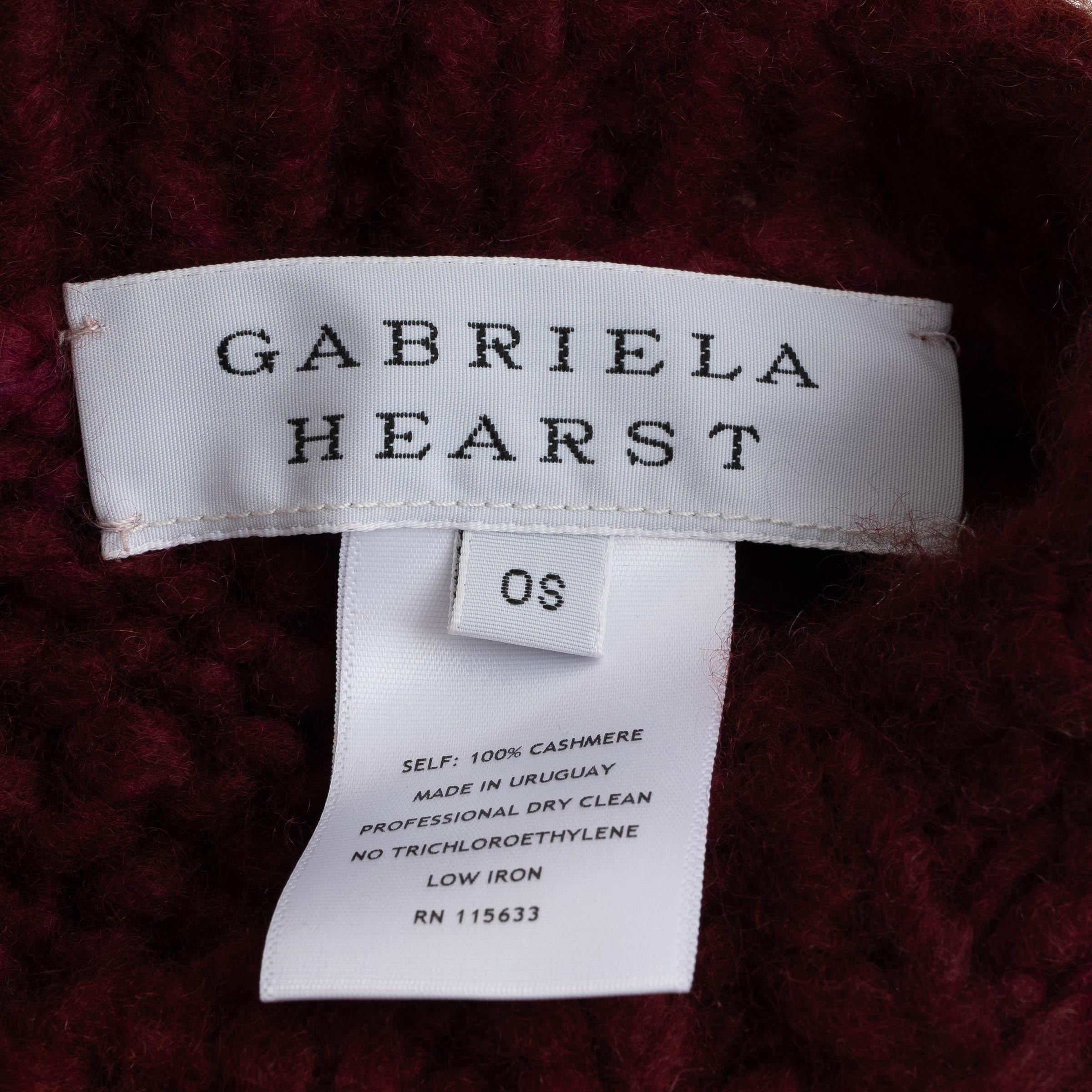 Gabriela Hearst bordeaux in cashmere 2024 LYLA PONCHO Giacca OS in vendita 2