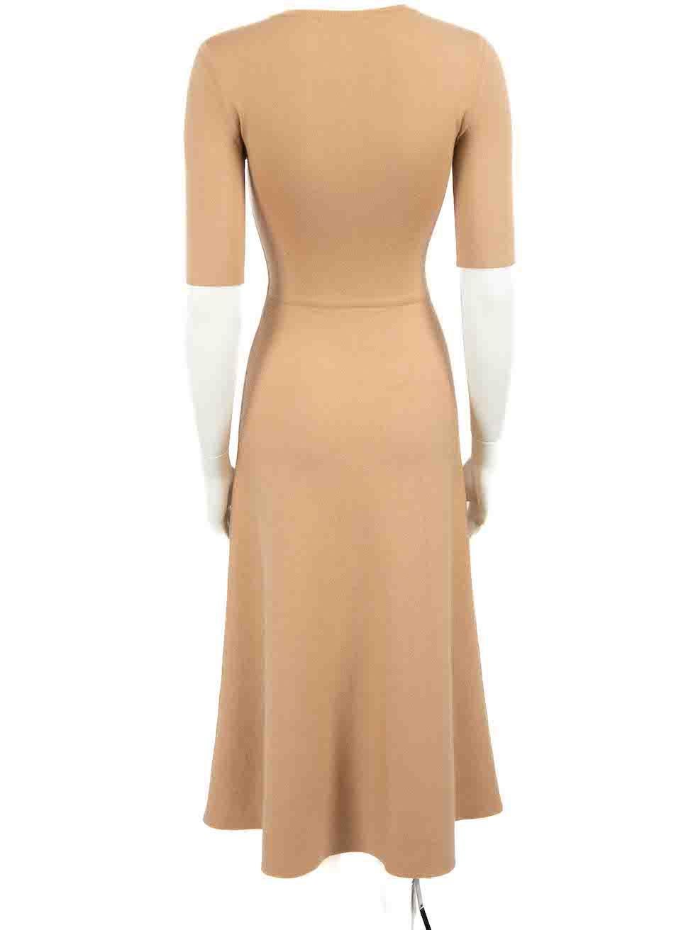 Gabriela Hearst Camel Wool Knit Round Neck Dress Size XS In Good Condition In London, GB