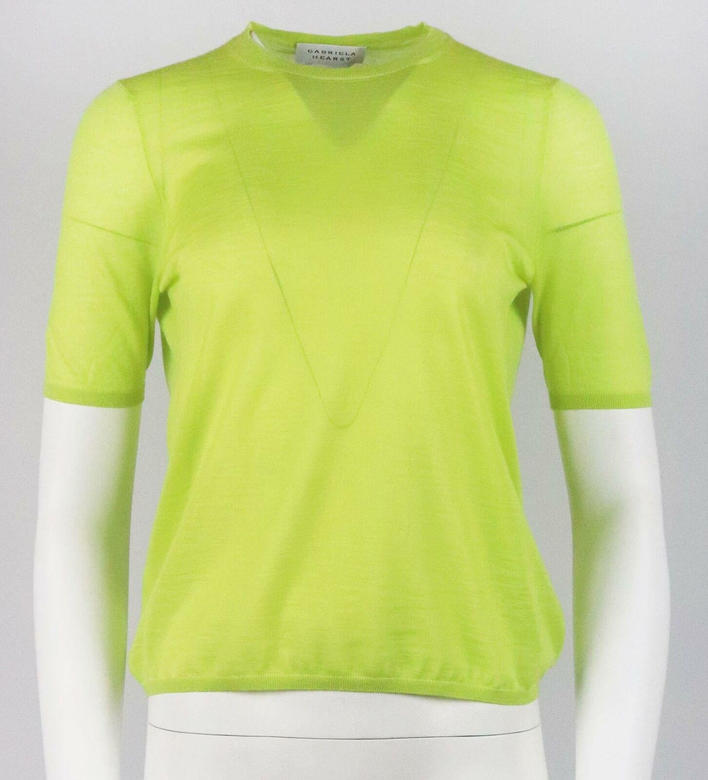 Gabriela Hearst's top is designed with a bold yet versatile hue, it's been knitted in Italy from soft and lightweight cashmere and has a slightly loose silhouette with fitted cuffs at the short sleeves.
Lime-green cashmere.
Slips on
100%