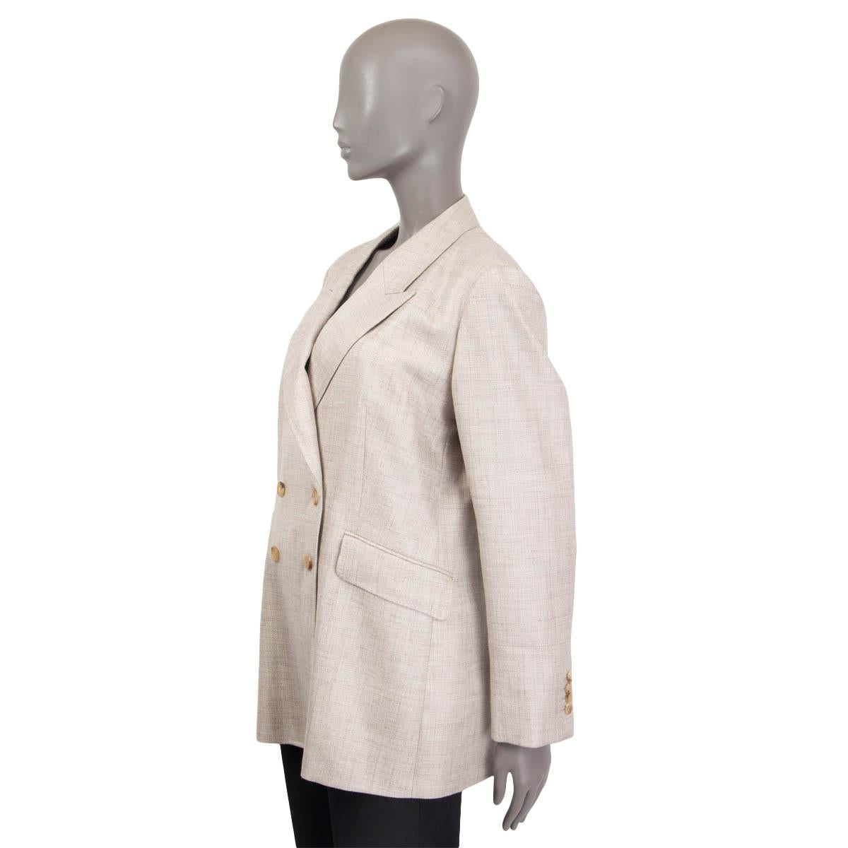Beige GABRIELA HEARST cream wool ANGELA Blazer Jacket 48 XXL For Sale