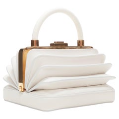 GABRIELA HEARST Diana white nappa leather rose gold accordion bag