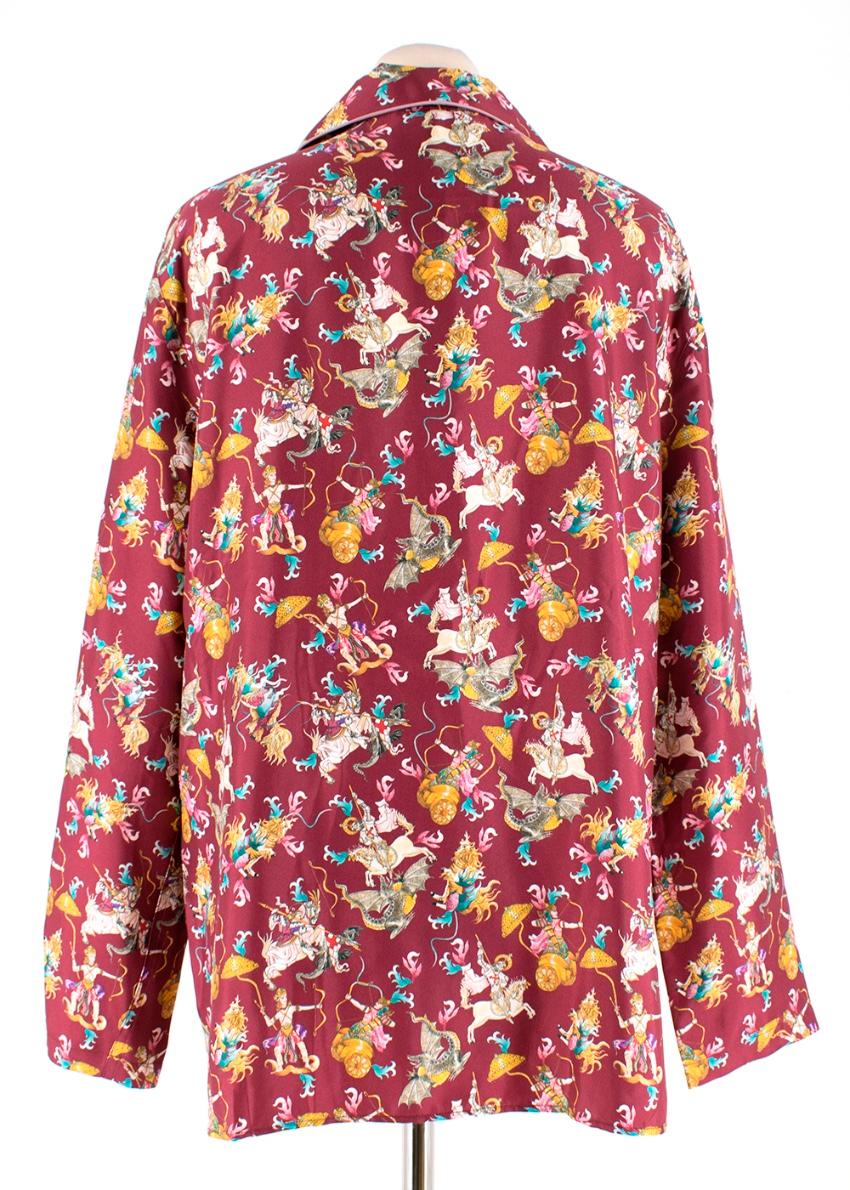 Pink Gabriela Hearst Frida Mythical Print Silk print Pyjamas - Size M For Sale